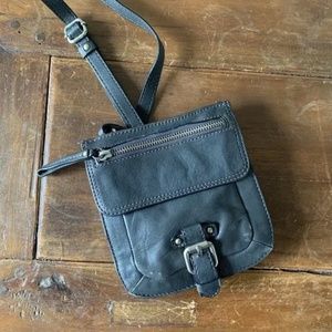 Banana Republic Gray Leather Crossbody Purse / Wallet
